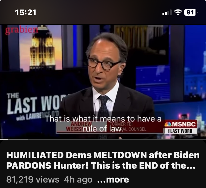 Watch “HUMILIATED Dems MELTDOWN after Biden PARDONS Hunter! This is the(02)